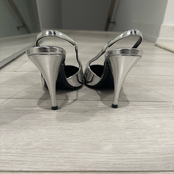 Saint Laurent Silver Blade Slingback Pumps - Picture 6 of 7